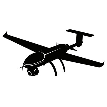 Pipeline Patrol Fixed-Wing Drone Silhouette for Industrial Surveillance