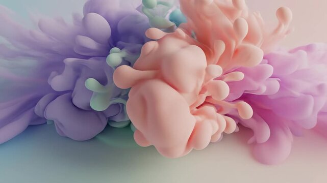 Colorful abstract brain sculptures arranged.