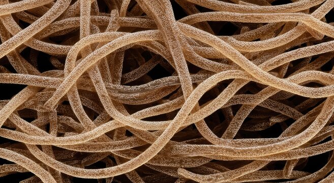 Microscopic View of Nematodes, Tiny Roundworms in Soil.