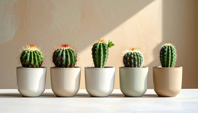 Cactus plants in pots