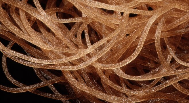 Microscopic View of Nematode Worms in Close-Up Detail.