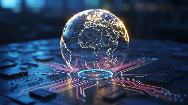 Global network convergence surrounding the earth in digital hologram