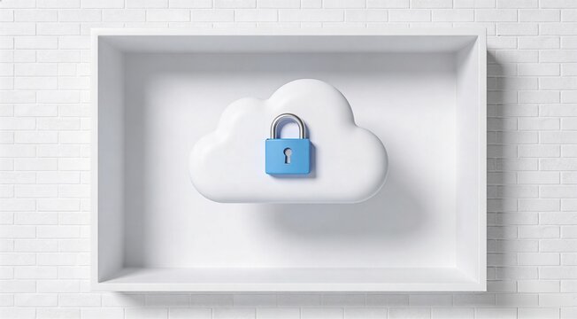 Cloud Security Lock in Frame  Data Privacy and Secure Storage Concept