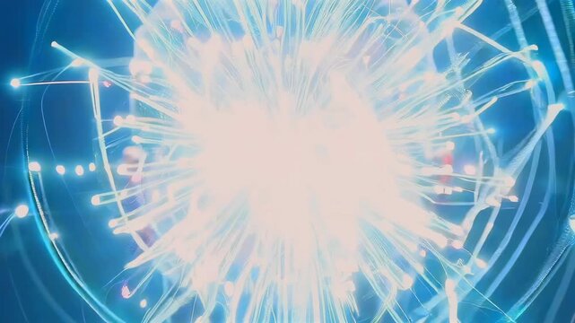 male subject in neural upgrade sequence with explosive energy burst from head, luminous synapse simulation, dark data center background, cinematic lighting, transformative visual shock