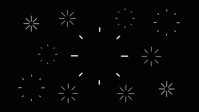 Soft circle burst, smooth line explosion, 4k firework animation, shiny ring highlight, geometric pop-up effect, ellipse blast animation, glowing line spark, cinematic black screen video,
