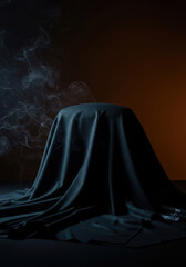 Naklejka premium Dark fabric background, ideal for backdrop or background luxury product.