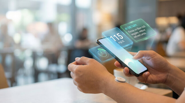 AI healthcare wearable tech monitors health data with AI powered insights for better health management and improved lifestyle choices