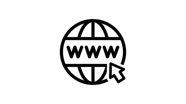 World Wide Web Icon Animation, Global Internet Connection and Online Network Concept, Transparent background. 4K resolution