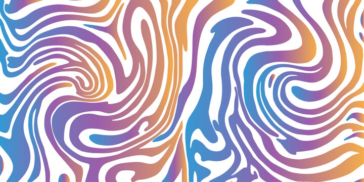 Abstract colorful vector background featuring a seamless psychedelic swirl pattern with purple and orange floral waves and green striped zebra textures for a vibrant decorative wallpaper design