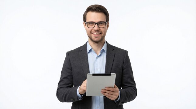 businessman holding a tablet 