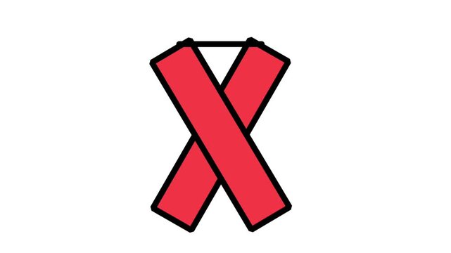 Animated red cross mark icon symbolizing medical errors, prohibited actions, healthcare warnings, and cancellation concepts.