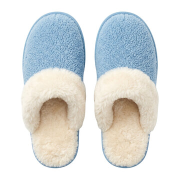 Cozy Blue Sheepskin Slippers for Home Comfort