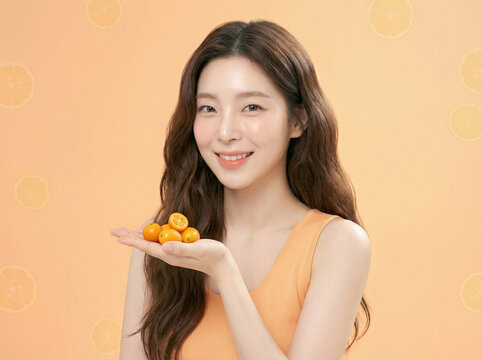 여성 과일 건강식 비타민 뷰티 Woman Fruit Healthy Food Vitamin Beauty