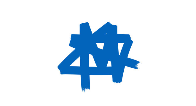 Blue Graffiti Number Four Symbol.