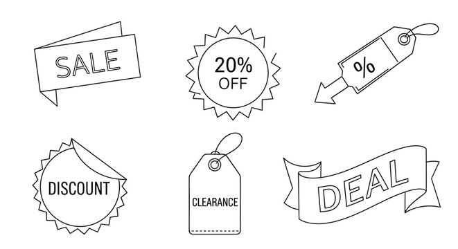 Discount Sale Percentage Off Labels.