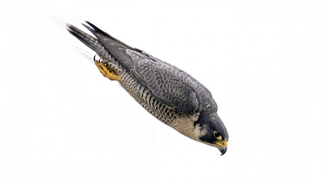 A peregrine falcon in a high speed dive capturing the powerful aerodynamics of a hunting raptor