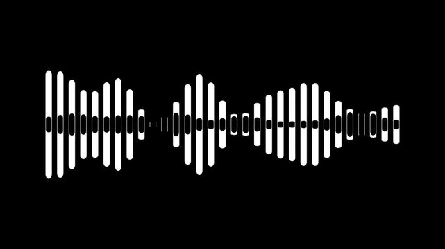Audio sound waveform animation, Animated sound waveform spectrum with transparent background, Sound audio equalizer animation, Speech wave, sound wave, Audio spectrum