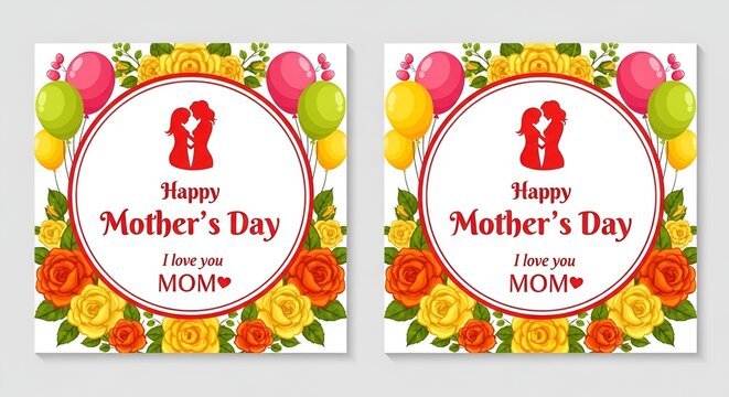 Happy Mother%27s day social media design vector template