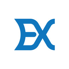 Obraz premium Blue DX Letter Monogram Logo Design for Business Branding, Technology and Corporate Identity