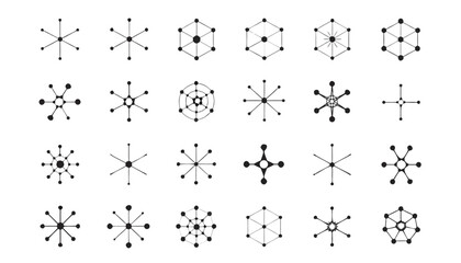 Fototapeta premium Minimal line and dot combinations for graphic design infographics and data visualization tools