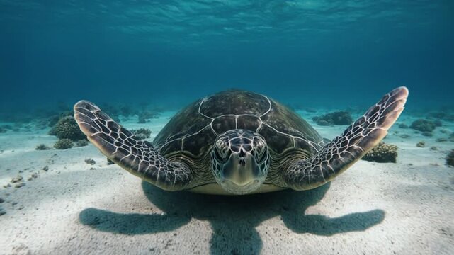 sea turtle swimming in the sea