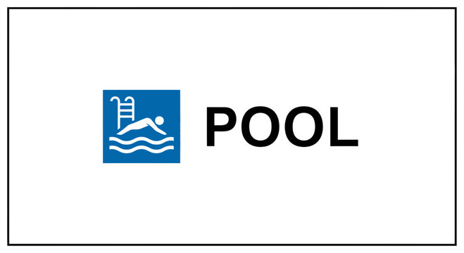Pool Sign Icon - Swimming Pool Information Symbol