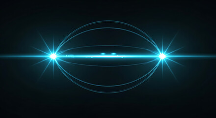 Fototapeta premium Dynamic luminous connections of bright blue light sources, showcasing abstract technological energy