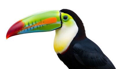 Obraz premium Toucan Bird Head Close-up Isolated on White
