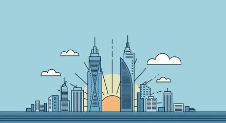 Obraz premium City Skyline with Modern Skyscrapers.
