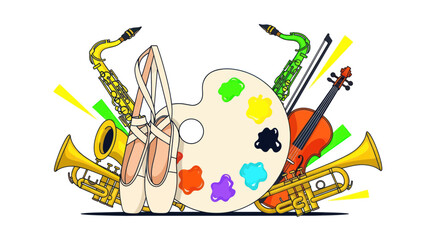 Creative Arts Collage: Music, Dance, and Painting Elements © Berang