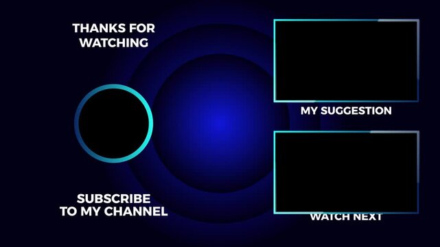 Animate end screen video with text thanks for watching and subscribe