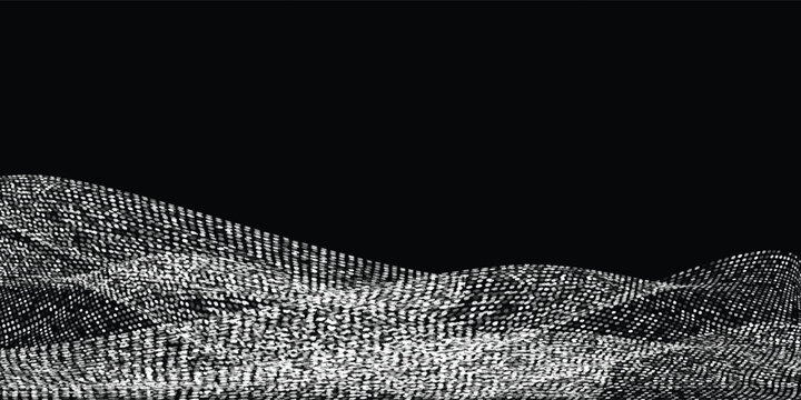 A pile of salt or powdered sugar grains texture. Silver dot particles splash, white spice powder. Isolated on a dark transparent background, vector illustration.