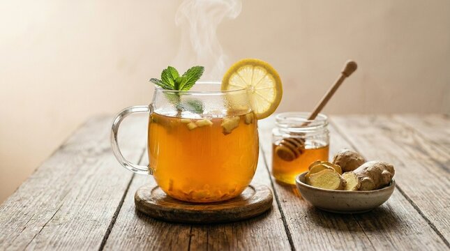 Traditional Indonesian Wedang Jahe Ginger Drink Served Hot with Natural Ingredients