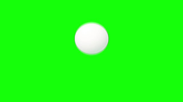 Bouncing table tennis ball on a green background