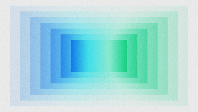 Abstract grainy gradient rectangle background, blue to green geometric layers with noise texture.