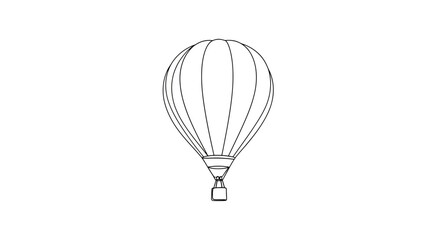 Outline drawing of a hot air balloon with gondola © STwul