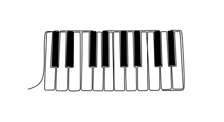 Fototapeta premium A black and white drawing of piano keys