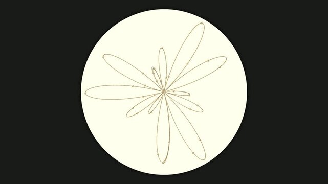 Intricate Beige Organic Spirograph Pattern on White Circle
