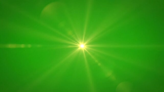 Bright green background with radiant light flare and bokeh effect, symbolizing energy and optimism