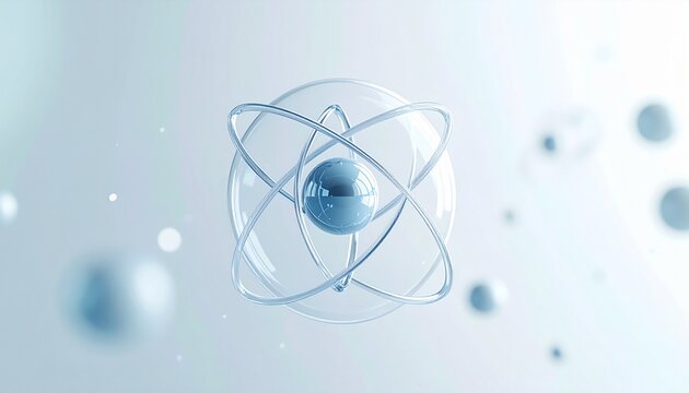 Minimal Atom Model with Orange Nucleus and Orbiting Electrons