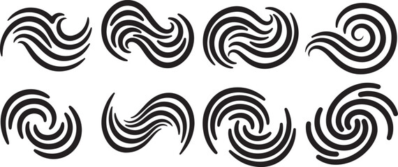 Fototapeta premium Abstract black and white spiral patterns on a clean white background Vector