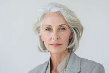 Fototapeta premium Head-and-shoulders portrait of a seasoned businesswoman exuding leadership and experience