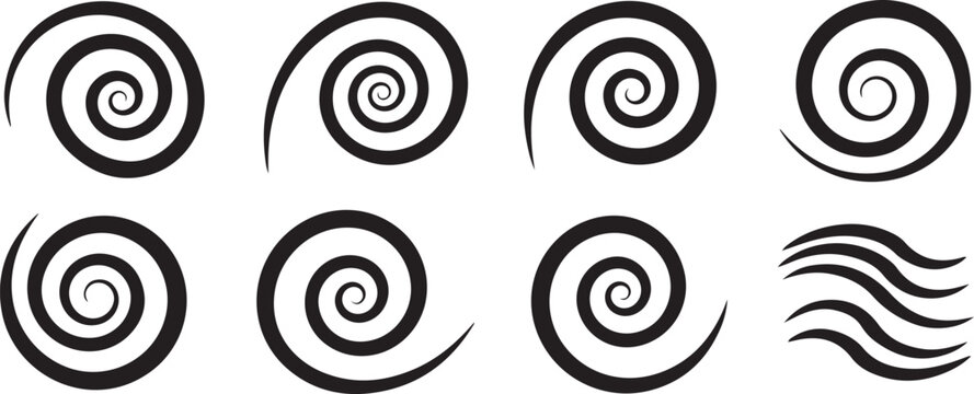 Minimalist illustrations of various eye symbols in black and white Vector