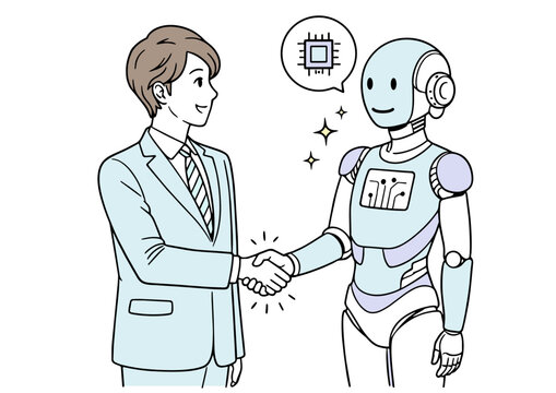 人間とフィジカルaiの未来的なコラボレーション