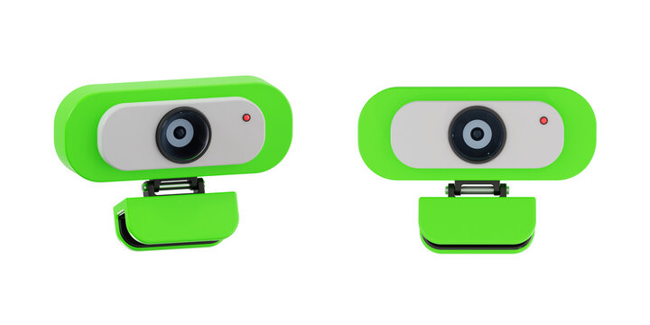 3D Render of Green Computer Webcam