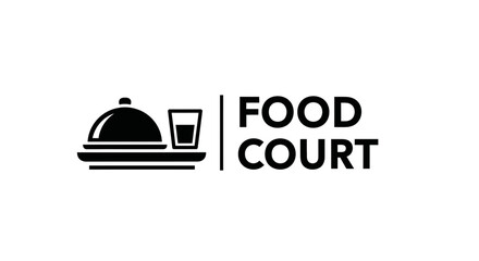 Fototapeta premium Food Court Signage with Food Tray and Drink Icon