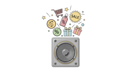 Discount sale shopping piggy bank. © Berry