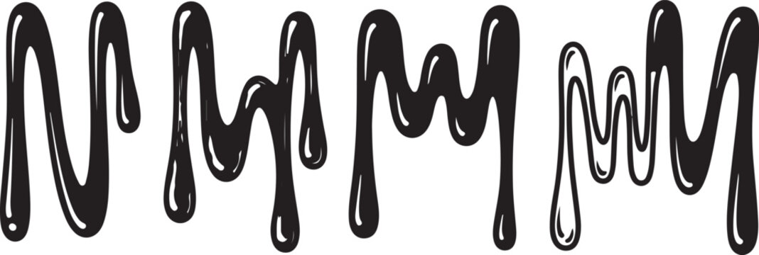 Colorful slinky springs in black, yellow, red, and purple arranged side by side Vector