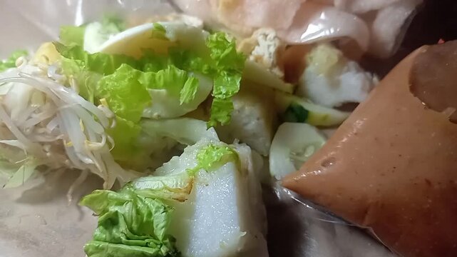 Gado-Gado, Indonesian Traditional Vegetable Salad with Peanut Sauce