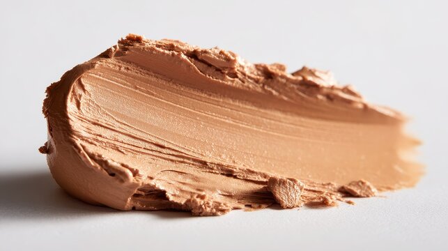 Abstract makeup foundation swatches in deep brown tones on clean white backdrop
